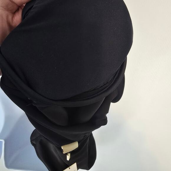 L'Agence Ava Chain Black Swimsuit One Shoulder Cut Out Concho Turquoise S NEW - Picture 11 of 12